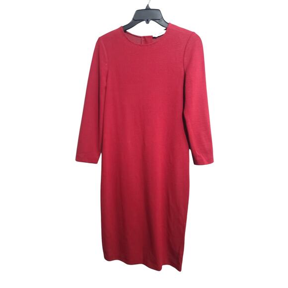 Vince 3/4 Sleeve Boucle Sheath Dress Red - Picture 1 of 5